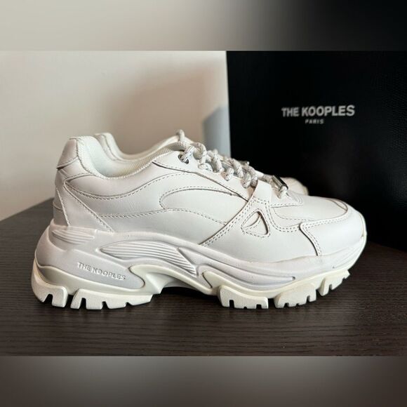 The Kooples Shoes - The Kooples White Leather Chunky thick Sole Sneakers unisex 40 men’s women’s 9